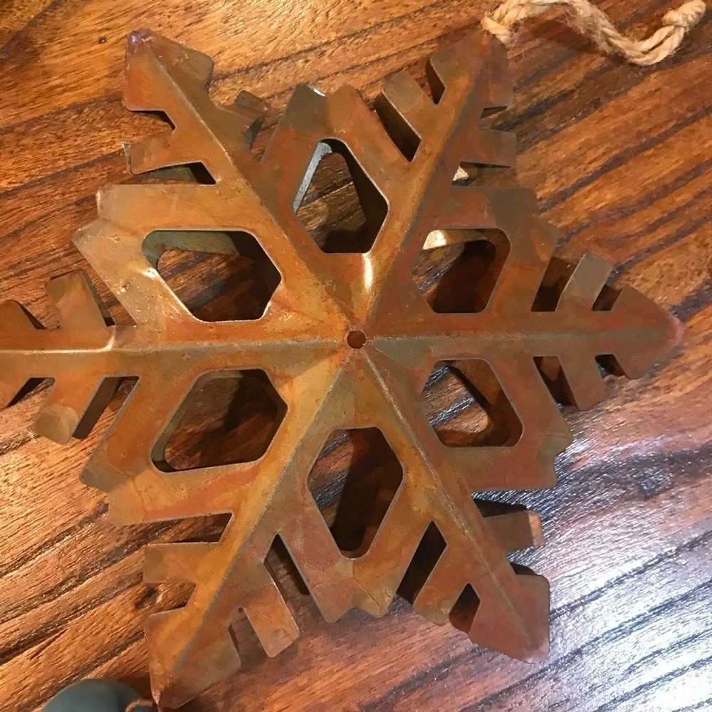 ❄️Set/6 Rustic Snowflakes with Bells